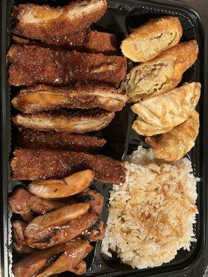 Teriyaki Chicken (Deluxe) with Gyoza & Egg Roll and Chicken Katsu