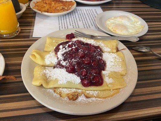 Cherry Crepes for the win!