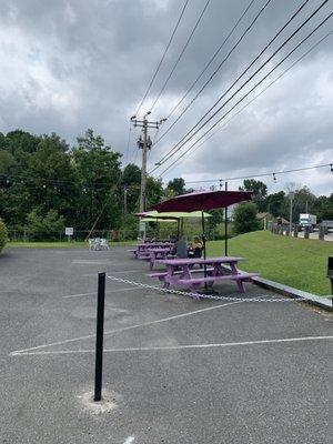 Picnic tables - Plenty of room and spaced out!