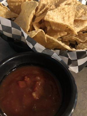 Chips and salsa...the salsa tasted really good.