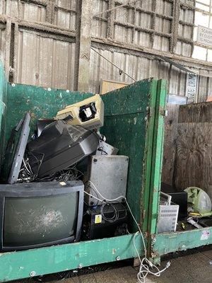 Dump your goods in these bins - bye old microwave!