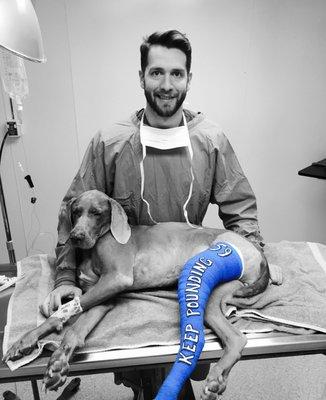 If your pet has ruptured their cruciate ligament and needs surgery, Give us a call!