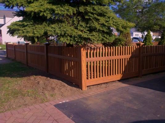 PVC CEDAR picket fencing.