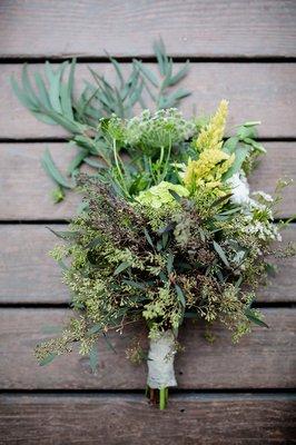 bridal bouquet of greenery and spices