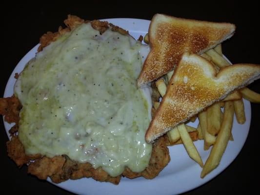 Chicken Fried Steak with spicy old country gravy. The best in town