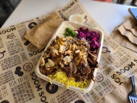 Chicken and Beef Shawarma Plate