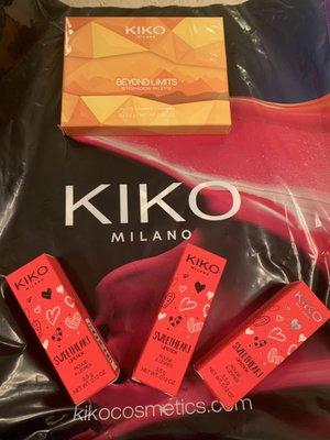 The products I bought from Kiko Milano