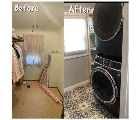 Revamp turned a hallway closet into a laundry room.