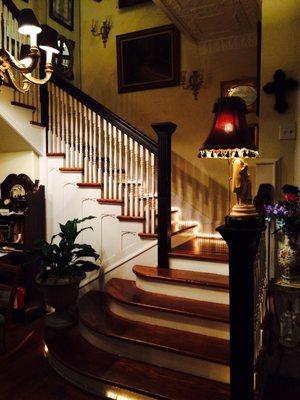 Staircase to the upper suites in the mansion.