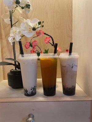 Green Milk Tea, Fruit Tornado, Brown Sugar Milk Tea