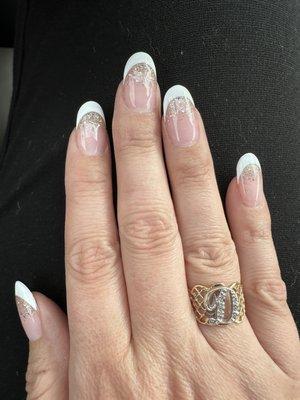 Sparkles &  French manicure by Chi!