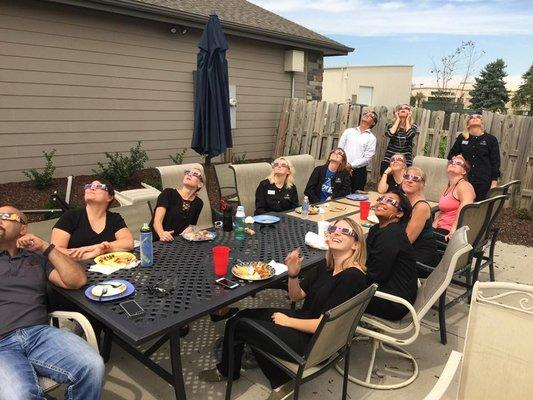 We work hard but know how to play.....we took time out to check out the eclipse!