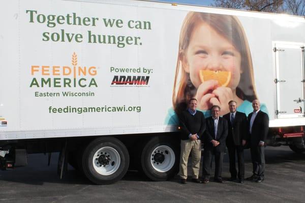 We are very proud to be a part of the Automobile Dealers Association Of Mega Milwaukee (ADAMM) and to support Feeding America...