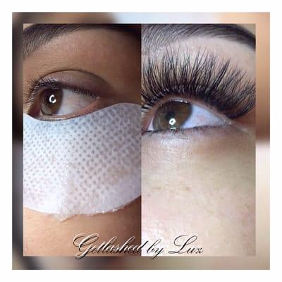 Before and after volume lashes they are lightweight and soft