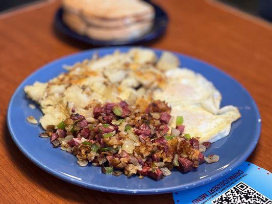 Scratch Corn Beef Hash & Eggs