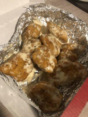 Chicken Boneless Wings with garlic parmesan sauce