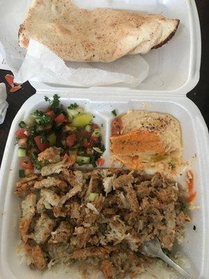 Chicken Shawarma Platter with the house salad.