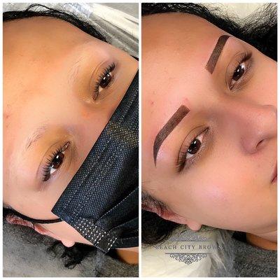 If you suffer with alopecia I can help! This client doesn't have to worry about filling in her brows anymore!