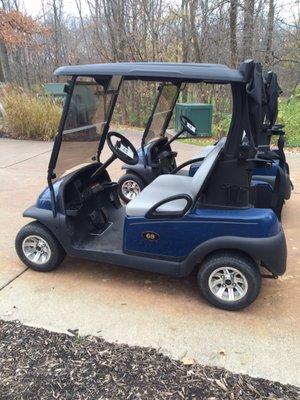 Carts with GPS and rain covers