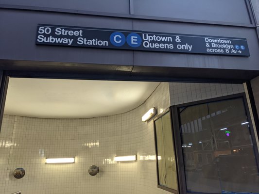 MTA - 50th Street Subway Station - C/E