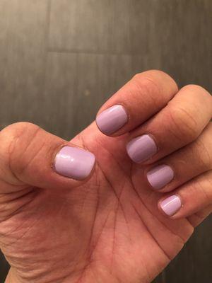 OPI nail polish - regular manicure, left hand