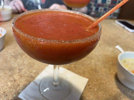 Strawberry Mango Margarita rimmed with sugar