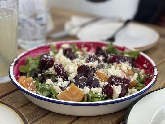 Rainbow Beets and Goat Cheese Salad