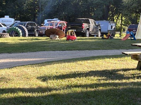 Broken playground equipment