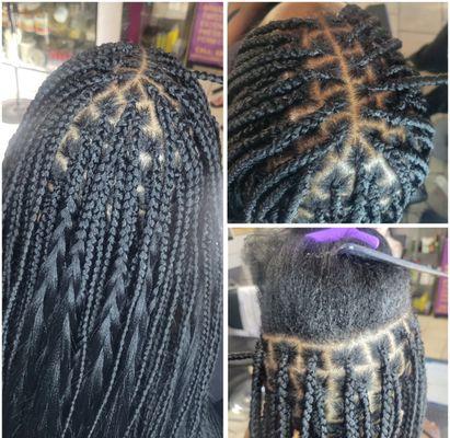 Small Knotless Braids waist length