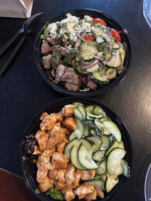 Hot Honey Chicken Bowl & Greek Bowl