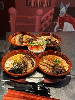 Variety of Ramen bowls