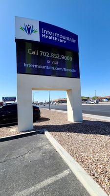 D' Intermountain Healthcare landmark sign aka Centerwell Rainbow Fri 4.14.23