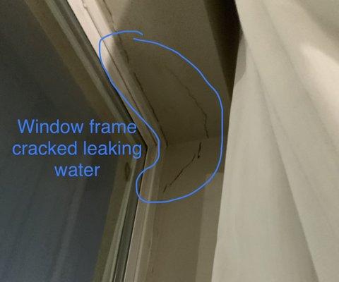 Window frame crack