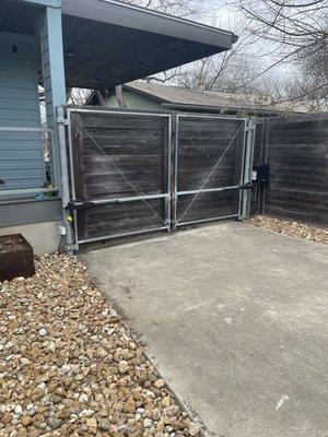 The gate installation from the inside.