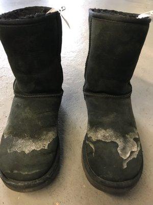 Ugg boots before cleaning