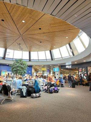 Newark Airport dining area and relaxing area