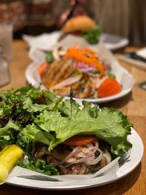 Mushroom And Onion Cheeseburger - lettuce wrapped