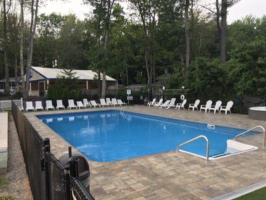 The pool is perfect way to cool off.