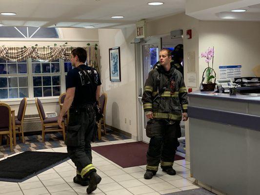 Champaign Fireman at hotel at 1:40 am due to guest smoking in non-smoking areas and no security cameras.