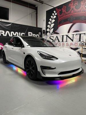 Tesla model 3 underglo kit installed