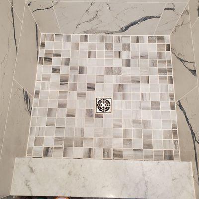 Love these tiles in our shower!