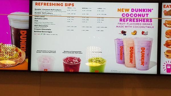 Refreshing sips menu