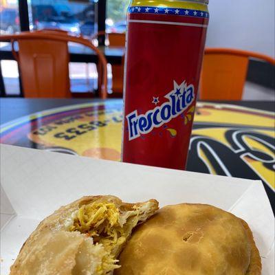 Frescolita. Chicken pastelito, beef pastelito