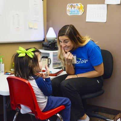 Autism therapy for a girl at Hopebridge.