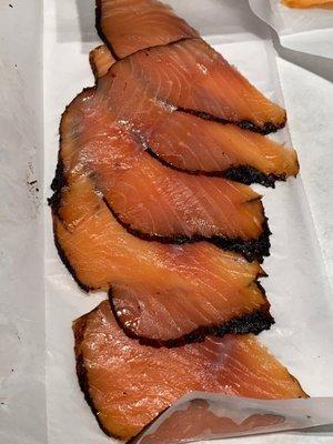 1/4-pound pastrami-edged smoked salmon