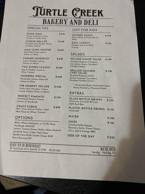 Deli menu