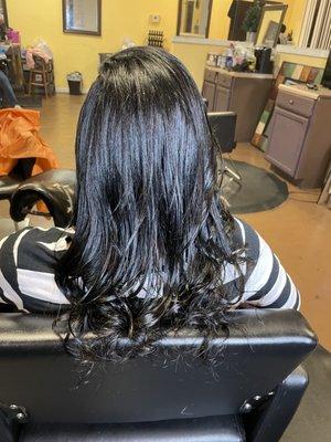 Natural hair blowout and curl