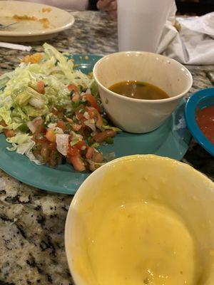 Queso and fajita sides