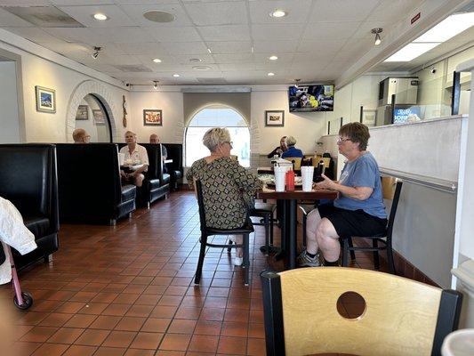 View of dining area from my seat