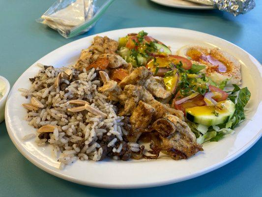 Chicken shawarma plate.